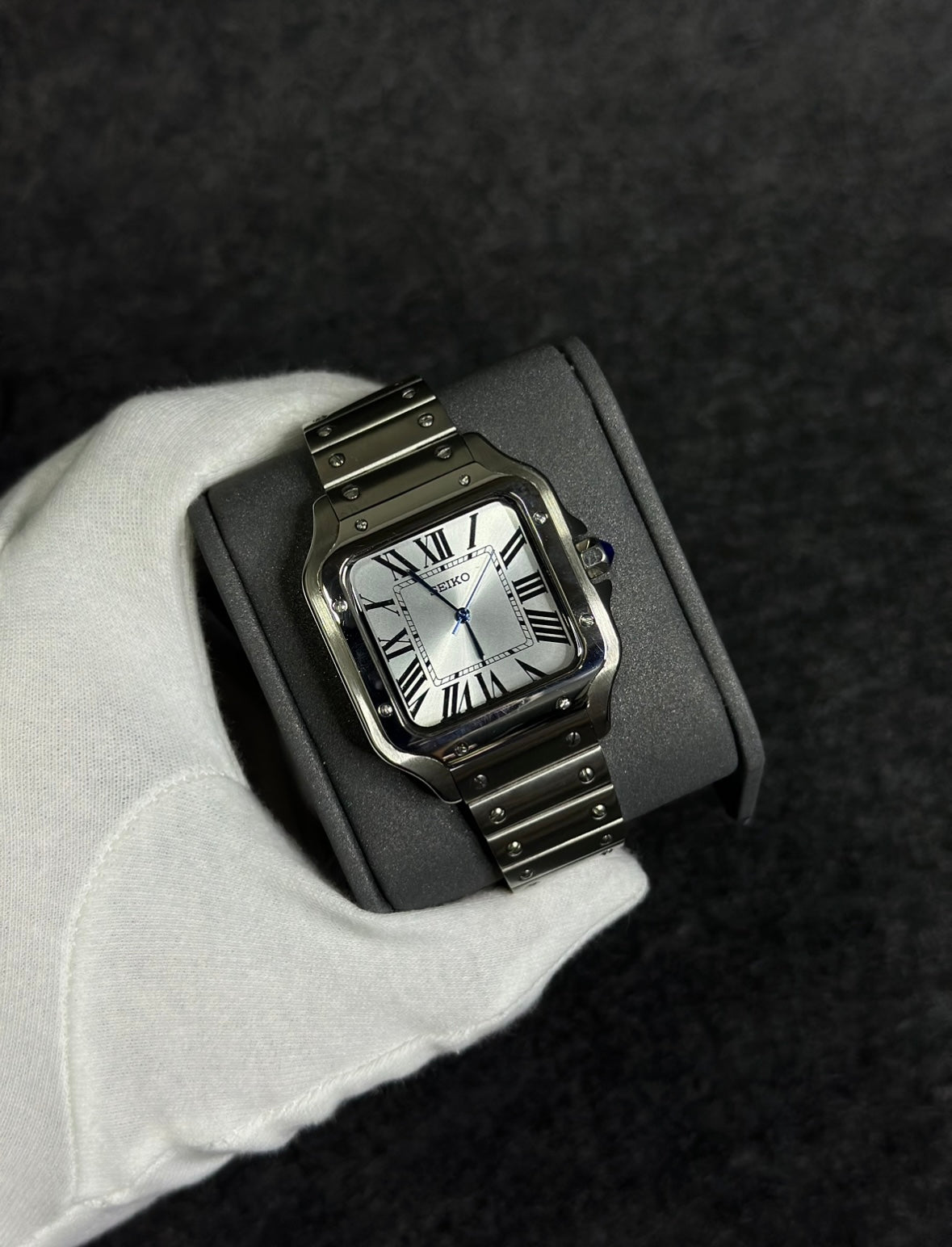 SEIKOSANTOS CLASSIC WHITE MEN'S MOD WATCH